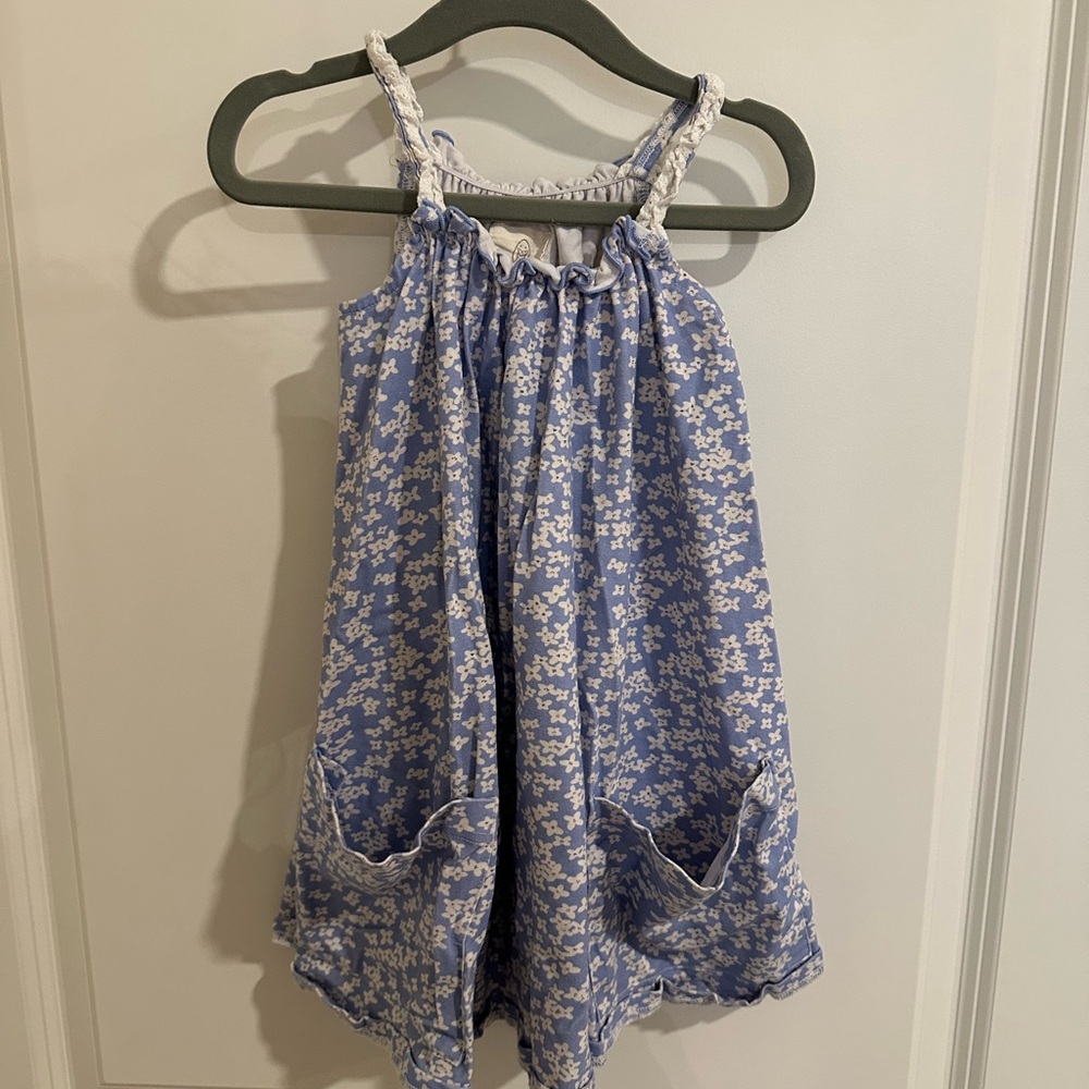 Charming Blue and White Floral Dress
